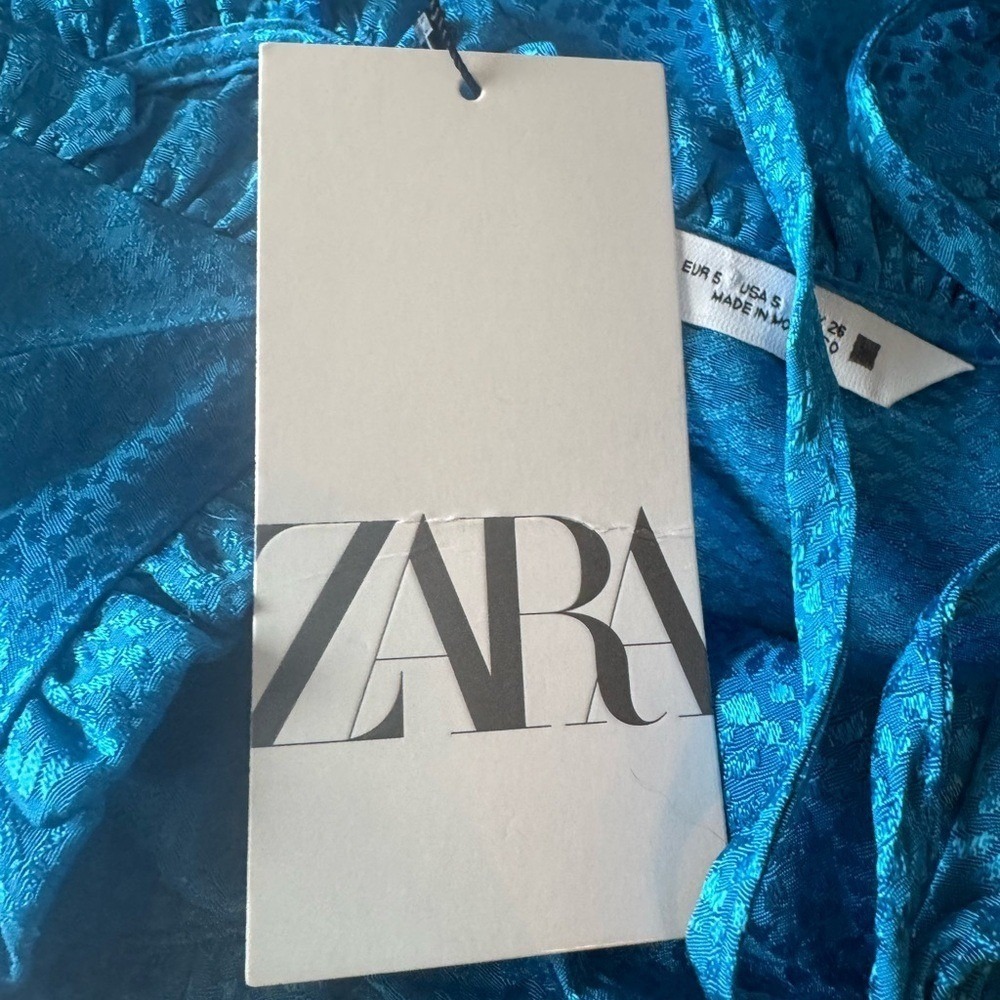 Zara Satin Babydoll Mini Slip Dress XS Cocktail Party Y2K Fairy Occasion New - Picture 5 of 6